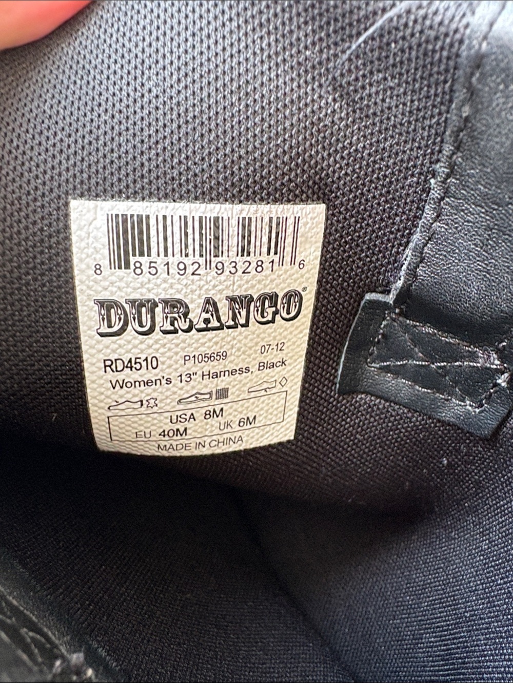 Durango Black Mid-Calf Leather Heeled Boots - Picture 6 of 7